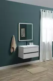 Зеркало Aquanet Nova Lite 75х80 242258 с подстветкой, сенсорный выключатель, Дерево темное