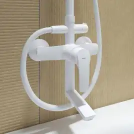 Душевая система IDDIS Ray RAYWT3Fi06 для ванны с изливом цвет, Матовый белый