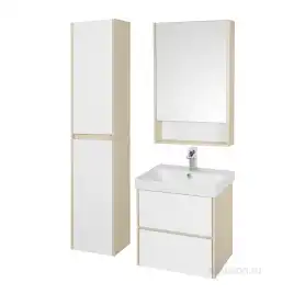 Тумба под раковину Aquaton Сканди 55 1A251701SDB20 подвесная цвет, белый / дуб верона