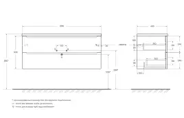 Тумба под раковину BelBagno ETNA-1200-2C-SO-BL-P подвесная Bianco Lucido