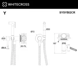 Смеситель с гигиеническим душем Whitecross Y chrome скрытого монтажа Хром, SYSYBI2CR