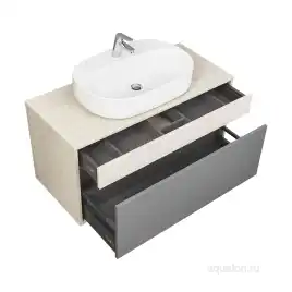 Тумба под раковину Aquaton Лофт Урбан 100 1A247701LQX60 подвесная цвет, серый графит / дуб орегон