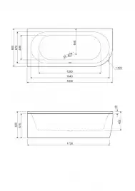 Акриловая ванна Cezares METAURO 180х80 METAURO CORNER-180-80-40-L-W37 левая, Белая