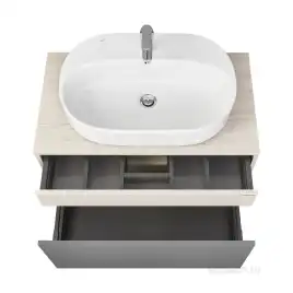 Тумба под раковину Aquaton Лофт Урбан 80 1A247601LQX60 подвесная цвет, серый графит / дуб орегон