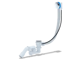 Слив-перелив Ани Пласт EM321 для ванны, полуавтомат, с переходным трубком 45° 40х50, Хром