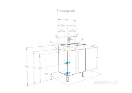 Тумба под раковину Aquaton Кантри 60 1A257401AHB20 подвесная цвет, белый / дуб верона