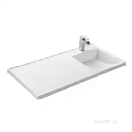 Раковина  Aquaton Лондри 105х50 R 1A72223KLH010 правая над стиральной машиной, из литьевого мрамора, Белая