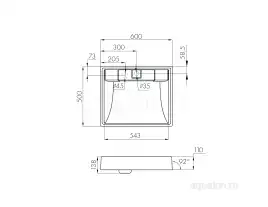 Раковина  Aquaton Рейн 60х50 1A72103KRW010  над стиральной машиной, из литьевого мрамора, Белая