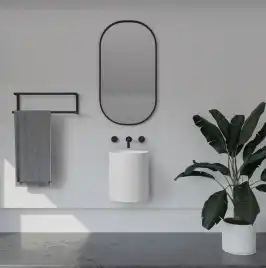 Раковина подвесная ABBER STEIN 42х42х50 AS2624, круглая, белая матовая