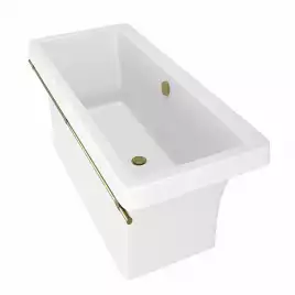 Ванна из литьевого мрамора  Aqua de Marco CRETE 179х79 с бронзовым полотенцедержателем Белая 1180WBKRI