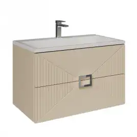 Тумба под раковину Grossman Луксор 80 подвесная, бежевый матовый (108052)