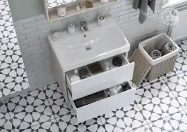 Тумба под раковину Aquaton Сканди 70 1A251801SDB20 подвесная цвет, белый / дуб верона