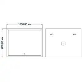 Зеркало Azario Minio 100х80 CS00071910 с подстветкой, сенсорный выключатель с функцией диммера