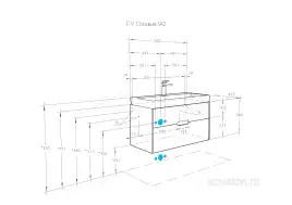 Тумба под раковину Aquaton Оливия 90 1A254401OL010 подвесная цвет, белый матовый