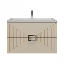 Тумба под раковину Grossman Луксор 80 подвесная, бежевый матовый (108052)