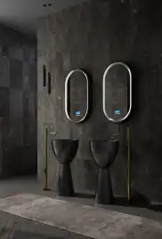 Раковина напольная карбоновая ABBER KARBON 45х45х90 AK2003, круглая, черная