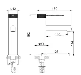 Смеситель для раковины Vincea Rim VBF-2RM1BG однорычажный, брашированное золото