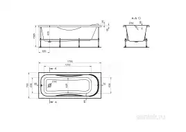 Акриловая ванна Santek Тенерифе 170х70 1WH302207 прямоугольная, Белая
