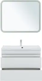 Тумба под раковину Aquanet Нота New 90 2 ящика, белый глянец 335419