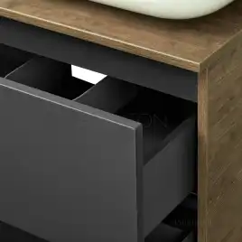 Тумба под раковину Aquaton Терра 105 1A246901TEKA0 подвесная правая, цвет дуб кантри / антрацит