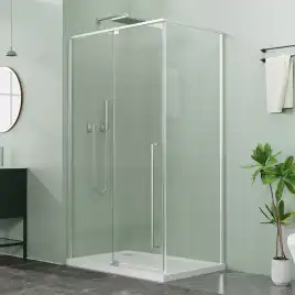 Душевой уголок Azario MALE SQR-90х90х195-CH-CL, прозрачное стекло 6 мм, профиль хром, AZ-J50-90-CH-CL