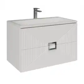 Тумба под раковину Grossman Луксор 70 подвесная, белая матовая (107057)