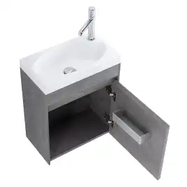 Тумба под раковину BelBagno PIETRA MINI-460-1A-SO-SCM-R подвесная Stucco Cemento