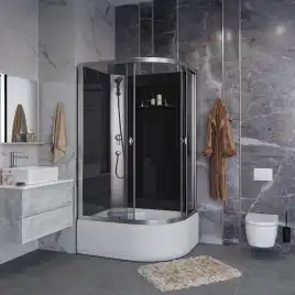 Душевая кабина Niagara Eco 110х80х195 E110/80/40L/TN/BK высокий поддон, без гидромассажа