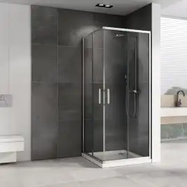 Душевой уголок ABBER Schwarzer Diamant 90х90 см, AG020905, профиль хром, стекло прозрачное
