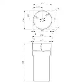 Раковина напольная ABBER KRISTALL 45х45х90 AT2701Rubin, круглая, красная