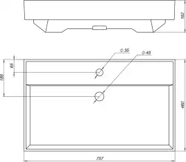 Раковина Aquanet Латина 75 242338 прямоугольная, Белая глянцевая