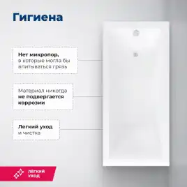 Акриловая ванна Aquanet Bright 180х70 (216662), на каркасе, белая