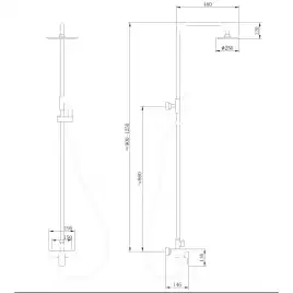 Душевая стойка ABBER Weiss Insel AF8020B без излива, черная матовая