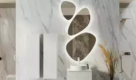 Зеркало Jorno STONE 80х133 Stn.05/W/JR с подстветкой, сенсорный выключатель