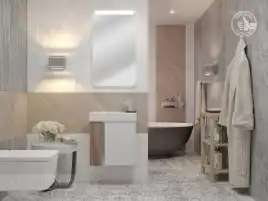 Тумба под раковину Aquaton Вита 46 1A221401VTD70 подвесная цвет, белый / ясень шимо