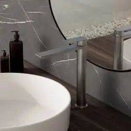 Смеситель для раковины Vincea Vogue (SS) VBF-2VS2GM однорычажный, вороненая сталь