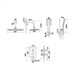 Душевая система IDDIS Slide SLIBL02i67 для душа встраиваемая цвет, Матовый черный