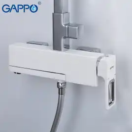 Душевая система Gappo G2417-8  с поворотным изливом, Хром / Белый