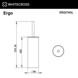 Ершик для унитаза Whitecross ERGO gold, ER2274GL, Золото глянцевое