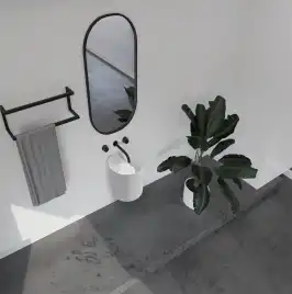 Раковина подвесная ABBER STEIN 42х42х50 AS2624, круглая, белая матовая