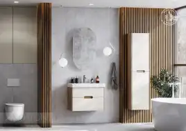 Шкаф-пенал Aquaton Оливия 40 1A254603OLVG0 подвесной цвет, бежевый / дуб велл