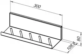 Полка Aquanet Магнум 30x80 черная матовая, открытая