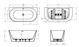 Акриловая ванна BelBagno 150х75 BB710-1500-750, отдельностоящая, Белая глянцевая