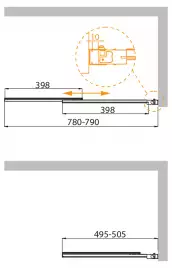 Шторка для ванны Cezares SLIDER 80 см, SLIDER-VF-11-80/150-C-Cr, профиль Хром, стекло Прозрачное