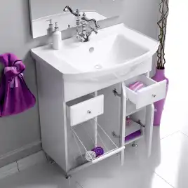 Тумба с раковиной напольная Aqwella Barcelona 75 см, BA0107K, цвет Белый