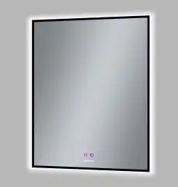 Зеркало Grossman PRAGMA-норма BLACK 70х80 1870802 с подстветкой, сенсорный выключатель, с подогревом, Черный матовый