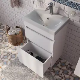 Тумба с раковиной IDDIS Zodiac 50, напольная, Белая, ZOD5CBFi95K