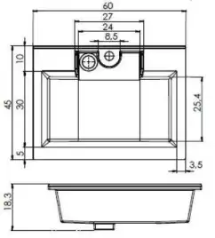 Раковина Aquanet Фортуна 60 181907 прямоугольная, Белая глянцевая