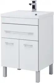 Тумба под раковину Aquanet Верона 58 белый (напольная 1 ящик 2 дверцы) 182507