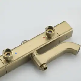 Душевая система Gappo G2491-3 с тропическим душем и термостатом, Золото матовое